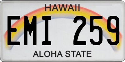 HI license plate EMI259
