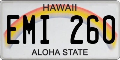 HI license plate EMI260