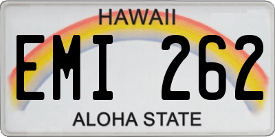 HI license plate EMI262