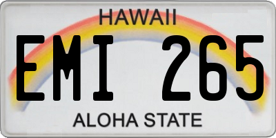 HI license plate EMI265