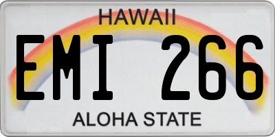 HI license plate EMI266