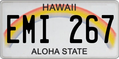 HI license plate EMI267
