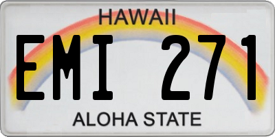 HI license plate EMI271