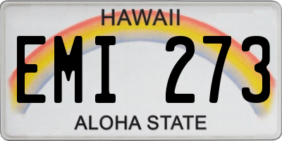 HI license plate EMI273