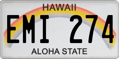 HI license plate EMI274