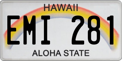 HI license plate EMI281
