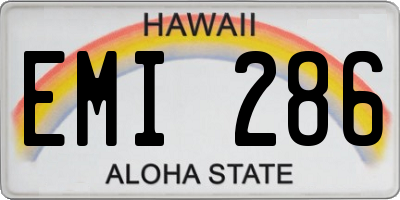 HI license plate EMI286