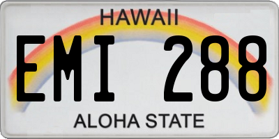 HI license plate EMI288