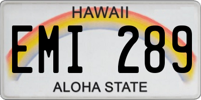 HI license plate EMI289