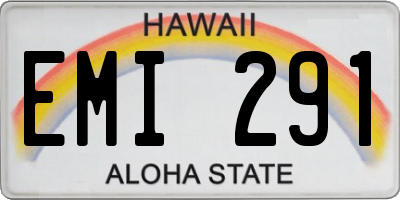 HI license plate EMI291