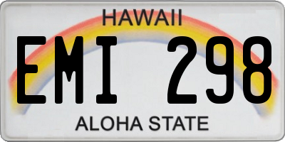 HI license plate EMI298
