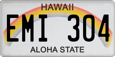 HI license plate EMI304