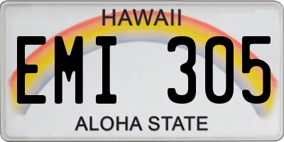 HI license plate EMI305
