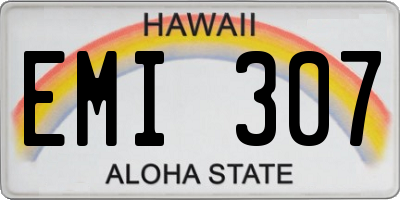 HI license plate EMI307