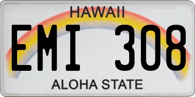 HI license plate EMI308