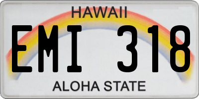 HI license plate EMI318