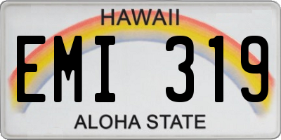 HI license plate EMI319