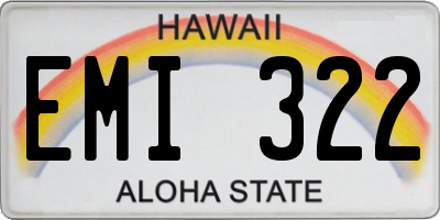 HI license plate EMI322