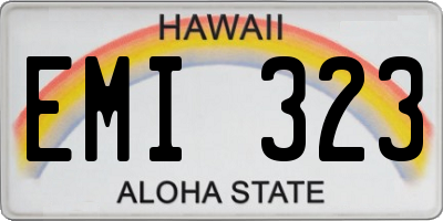 HI license plate EMI323