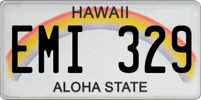 HI license plate EMI329
