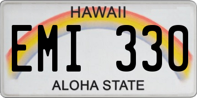 HI license plate EMI330