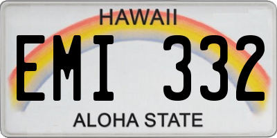 HI license plate EMI332