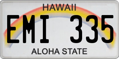 HI license plate EMI335