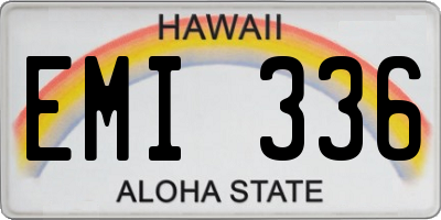HI license plate EMI336