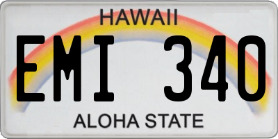 HI license plate EMI340