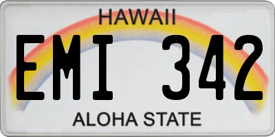 HI license plate EMI342