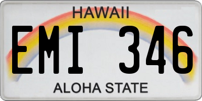 HI license plate EMI346