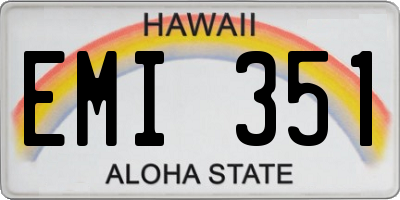 HI license plate EMI351