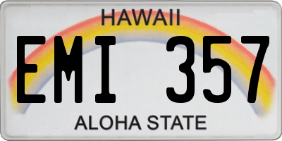 HI license plate EMI357