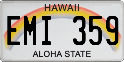 HI license plate EMI359