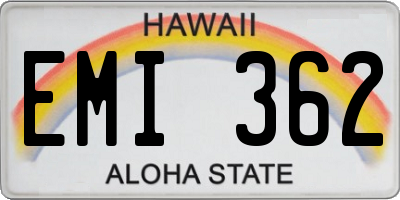 HI license plate EMI362
