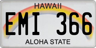 HI license plate EMI366