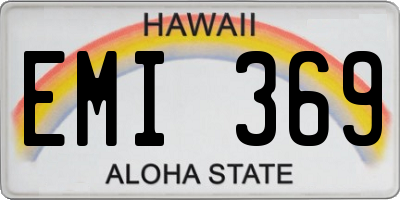 HI license plate EMI369