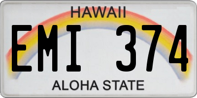 HI license plate EMI374