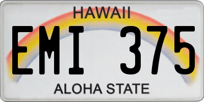 HI license plate EMI375