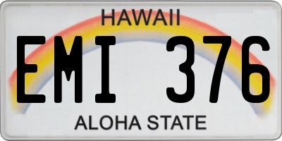 HI license plate EMI376