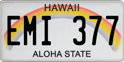 HI license plate EMI377