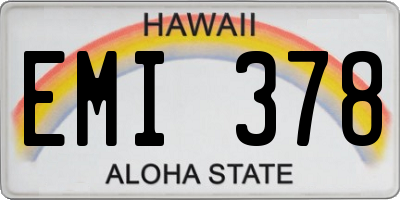 HI license plate EMI378