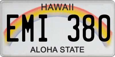 HI license plate EMI380