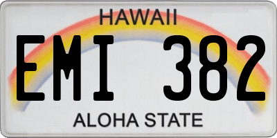 HI license plate EMI382