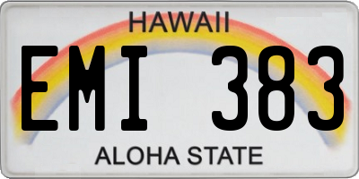 HI license plate EMI383