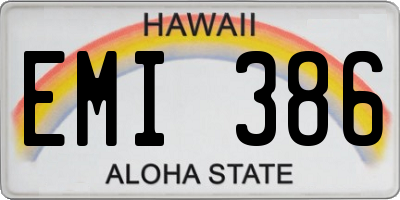 HI license plate EMI386