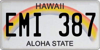 HI license plate EMI387