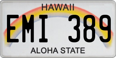 HI license plate EMI389