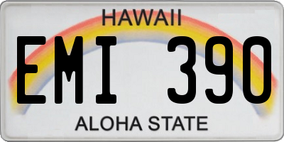 HI license plate EMI390