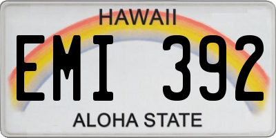 HI license plate EMI392